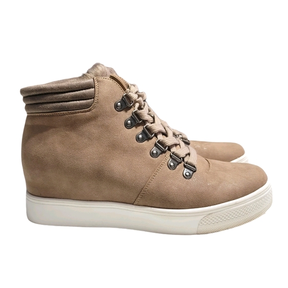 MADELINE girl Womens Yolo Tan Suede Wedge Sneaker - Picture 7 of 10